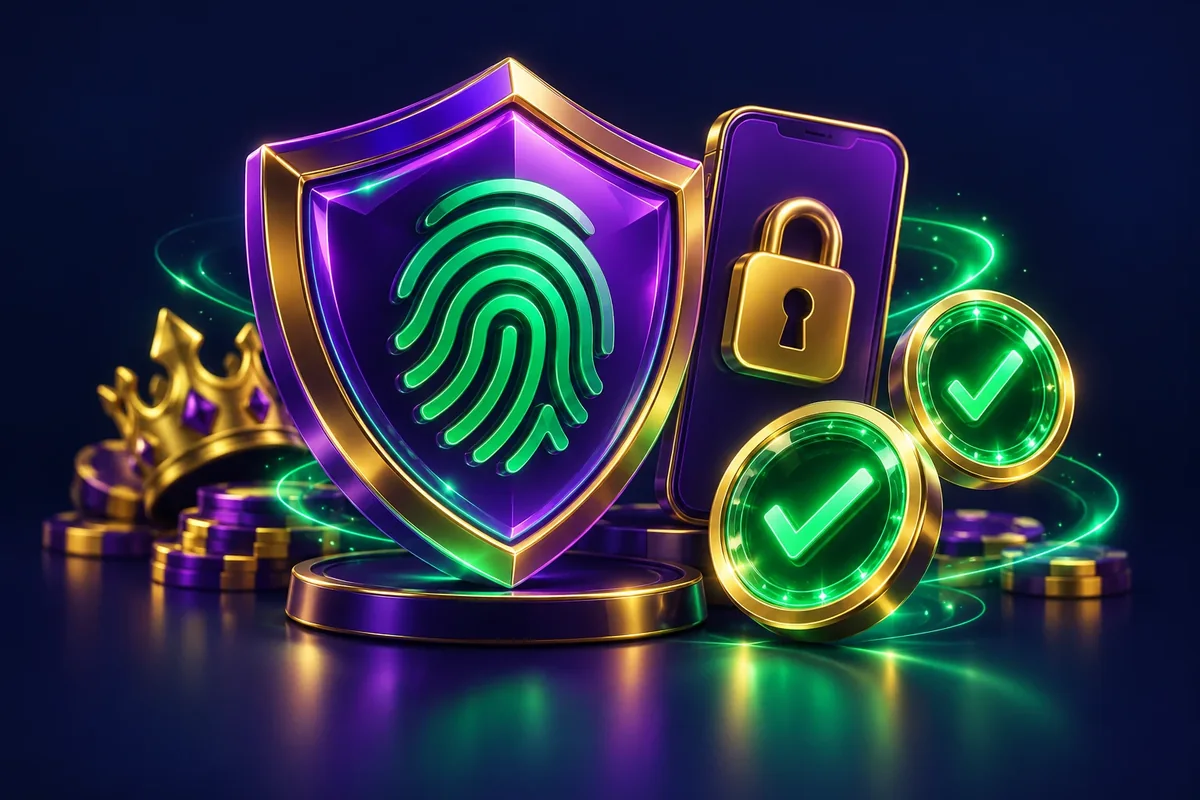 Fingerprint shield and verification tokens illustrating two-factor account security